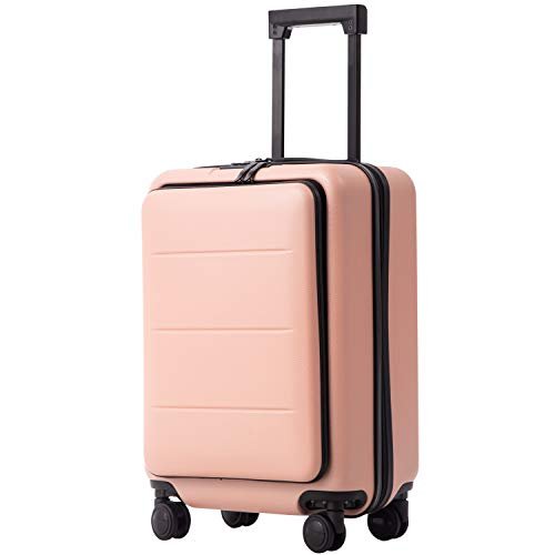 COOLIFE Luggage Suitcase Carry On ABS+PC Spinner - Sakura Pink - COOLIFE Luggage Suitcase Carry On ABS+PC Spinner - Sakura Pink - Travelking