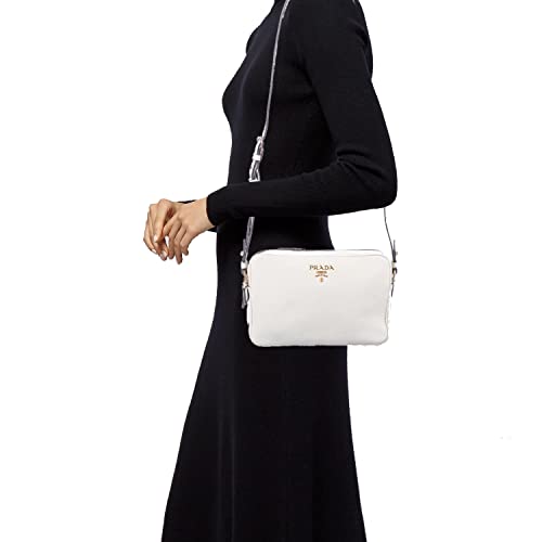 Prada Women's White Vitello Phenix Leather Crossbody HandBag - Prada Women's White Vitello Phenix Leather Crossbody HandBag - Travelking