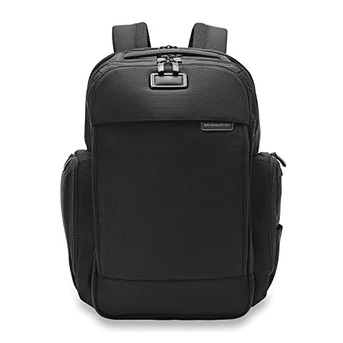 Briggs & Riley Traveler Laptop Backpack - Black, Durable Ballistic Nylon, Multi-Compartment - Briggs & Riley Traveler Laptop Backpack - Black, Durable Ballistic Nylon, Multi-Compartment - Travelking