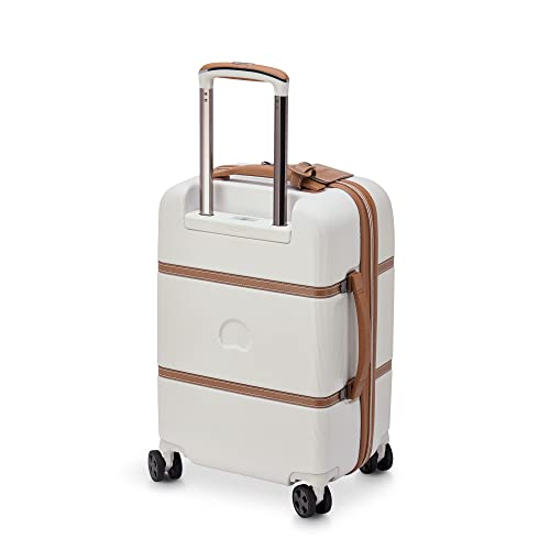 DELSEY Paris Chatelet Spinner Luggage - Lightweight Polycarbonate with Leather Accents, Champagne White - DELSEY Paris Chatelet Spinner Luggage - Lightweight Polycarbonate with Leather Accents, Champagne White - Travelking
