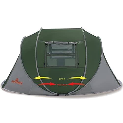 ASFANES Easy Pop Up Tent,4 Person Waterproof Tent Automatic - ASFANES Easy Pop Up Tent,4 Person Waterproof Tent Automatic - Travelking