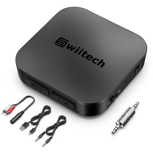 Swiitech Bluetooth Transmitter Receiver, 2-in-1 Bluetooth AUX Adapter - Swiitech Bluetooth Transmitter Receiver, 2-in-1 Bluetooth AUX Adapter - Travelking