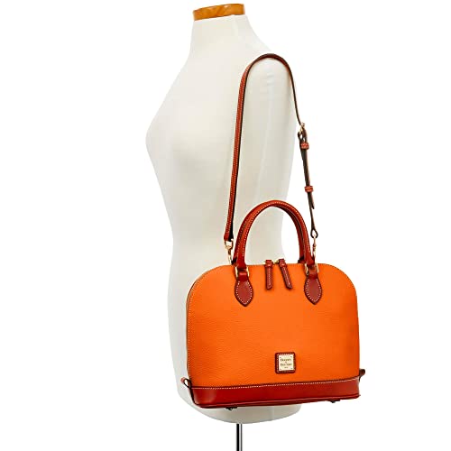 Dooney & Bourke Pebble Leather Zip Zip Satchel Bag, Clementine - Dooney & Bourke Pebble Leather Zip Zip Satchel Bag, Clementine - Travelking