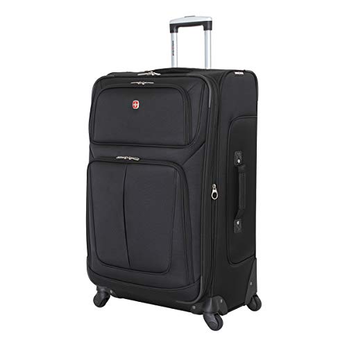 SwissGear Sion Softside Expandable Roller Luggage, Black, Checked - SwissGear Sion Softside Expandable Roller Luggage, Black, Checked - Travelking