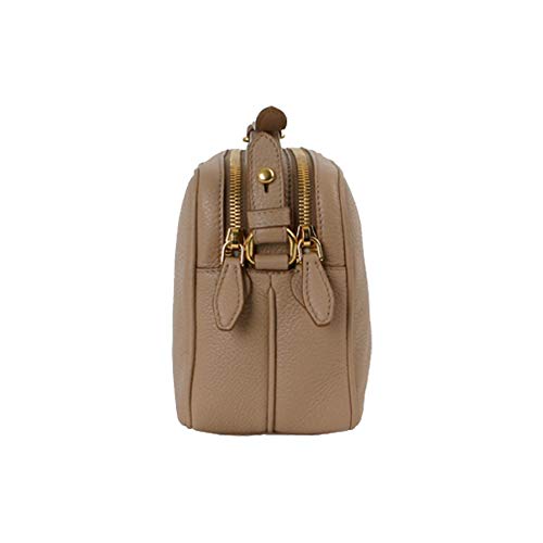 Prada Beige Vitello Phenix Leather Double Zip Crossbody Bag - Prada Beige Vitello Phenix Leather Double Zip Crossbody Bag - Travelking