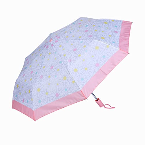 Nicole Miller Folding Umbrella for Girls, Compact Collapsible - Nicole Miller Folding Umbrella for Girls, Compact Collapsible - Travelking