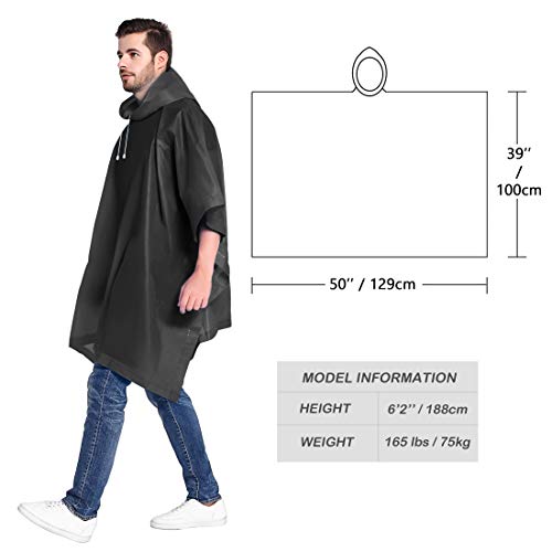 Rain Ponchos for women and men (2 Pack) - Black - Rain Ponchos for women and men (2 Pack) - Black - Travelking