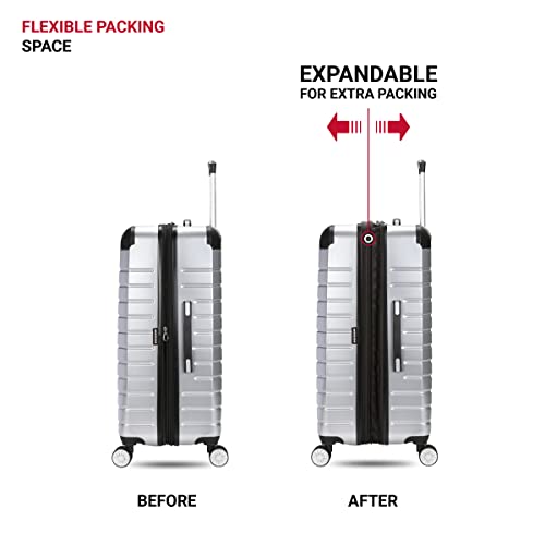 SwissGear 7782 24-Inch Expandable Hardside Spinner Luggage - Durable, Multi-Directional Wheels, Silver - SwissGear 7782 24-Inch Expandable Hardside Spinner Luggage - Durable, Multi-Directional Wheels, Silver - Travelking