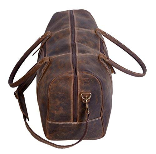 KomalC Leather Travel Duffle Bag Full Grain Leather Overnight - KomalC Leather Travel Duffle Bag Full Grain Leather Overnight - Travelking