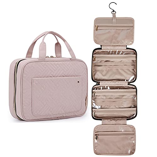 BAGSMART Toiletry Bag Travel Bag with hanging hook, Pink - BAGSMART Toiletry Bag Travel Bag with hanging hook, Pink - Travelking
