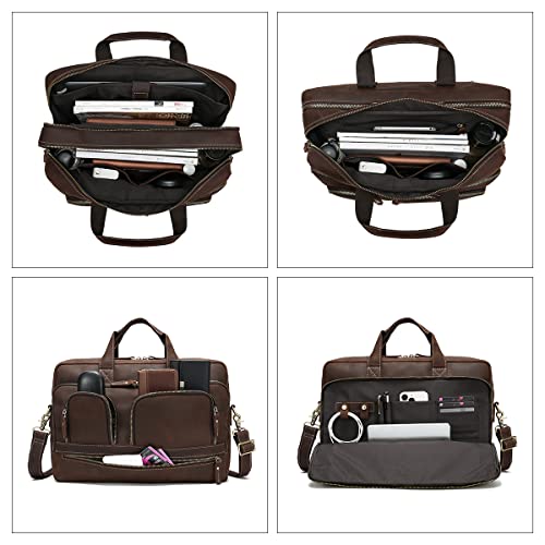 Hespary Vintage Genuine Leather Briefcase Messenger Laptop Bag - Hespary Vintage Genuine Leather Briefcase Messenger Laptop Bag - Travelking