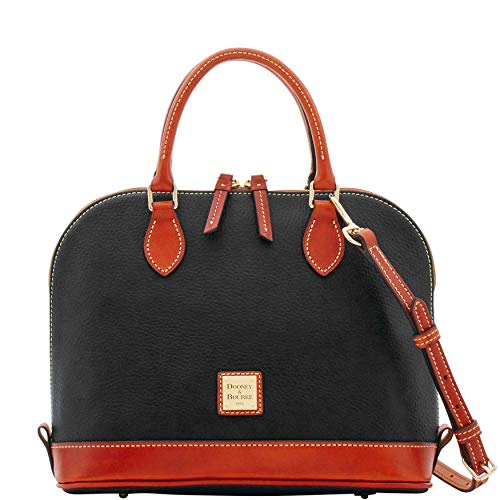 Dooney & Bourke Zip Zip Satchel Pebble Grain Leather Shoulder Bag Purse Handbag (Black) - Dooney & Bourke Zip Zip Satchel Pebble Grain Leather Shoulder Bag Purse Handbag (Black) - Travelking