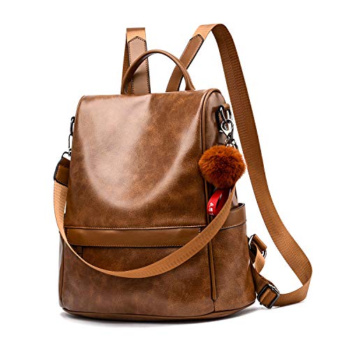 Women's Tan Backpack PU Leather Anti-theft Casual Shoulder Bag - Women's Tan Backpack PU Leather Anti-theft Casual Shoulder Bag - Travelking