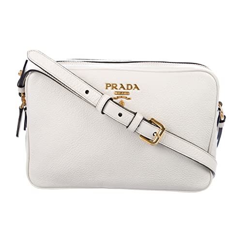Prada Women's White Vitello Phenix Leather Crossbody HandBag - Prada Women's White Vitello Phenix Leather Crossbody HandBag - Travelking
