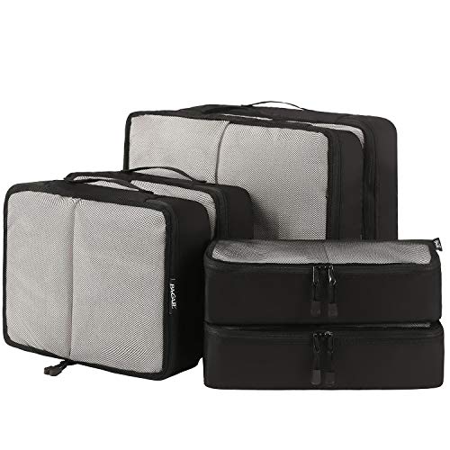 BAGAIL 6 Set Packing Cubes,3 Various Sizes Travel Luggage Packing Organizers(Black) - BAGAIL 6 Set Packing Cubes,3 Various Sizes Travel Luggage Packing Organizers(Black) - Travelking
