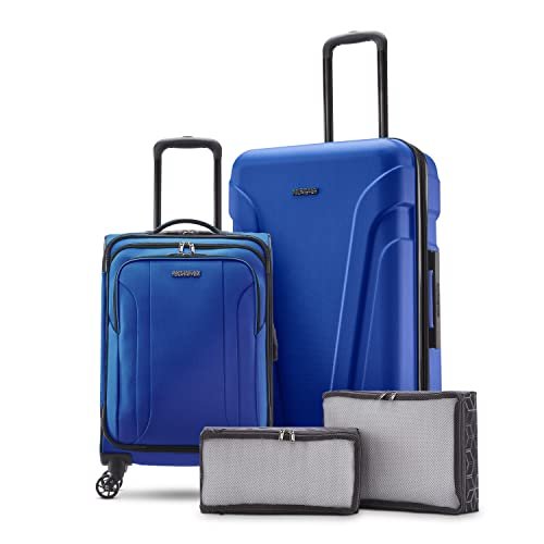 AMERICAN TOURISTER Troupe Hardside and Softside, Classic Blue, 4PC - AMERICAN TOURISTER Troupe Hardside and Softside, Classic Blue, 4PC - Travelking