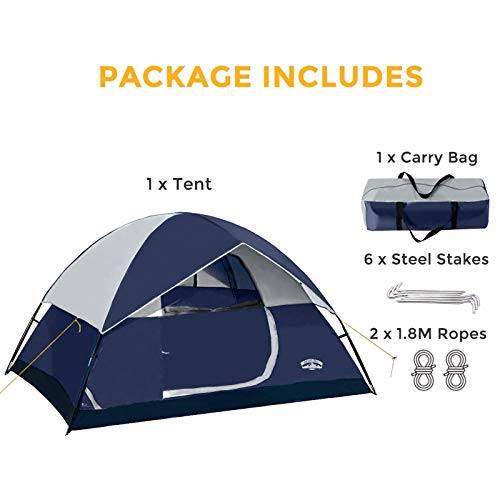 Pacific Pass Camping Tent 4 Person Family Dome Tent - Pacific Pass Camping Tent 4 Person Family Dome Tent - Travelking