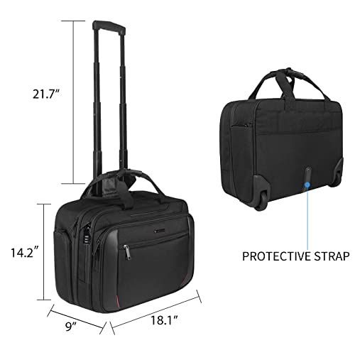 EMPSIGN Rolling Laptop Bag, 17.3 inch Computer Bag for Men-Black - EMPSIGN Rolling Laptop Bag, 17.3 inch Computer Bag for Men-Black - Travelking