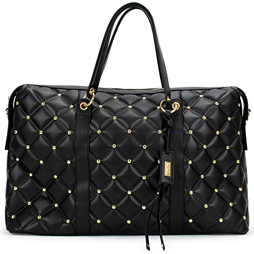 Badgley Mischka Quilted Weekender Bag, Black - Badgley Mischka Quilted Weekender Bag, Black - Travelking