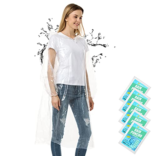 Rain Ponchos for Adults - Disposable 5-10 Pack Plastic Raincoat - Rain Ponchos for Adults - Disposable 5-10 Pack Plastic Raincoat - Travelking