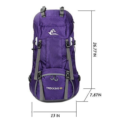 Bseash 60L Waterproof Hiking Camping Backpack with Rain Cover - Bseash 60L Waterproof Hiking Camping Backpack with Rain Cover - Travelking