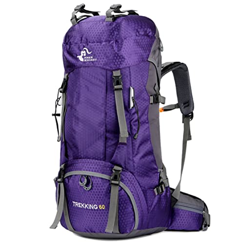 Bseash 60L Waterproof Hiking Camping Backpack with Rain Cover - Bseash 60L Waterproof Hiking Camping Backpack with Rain Cover - Travelking