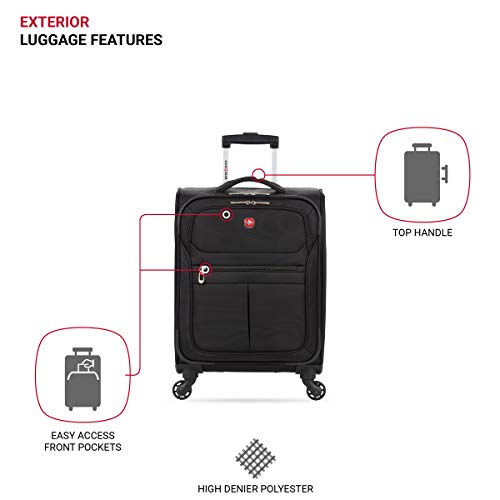 SwissGear 4010 Softside Luggage with Spinner Wheels, Black - SwissGear 4010 Softside Luggage with Spinner Wheels, Black - Travelking