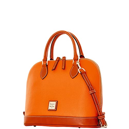 Dooney & Bourke Pebble Leather Zip Zip Satchel Bag, Clementine - Dooney & Bourke Pebble Leather Zip Zip Satchel Bag, Clementine - Travelking