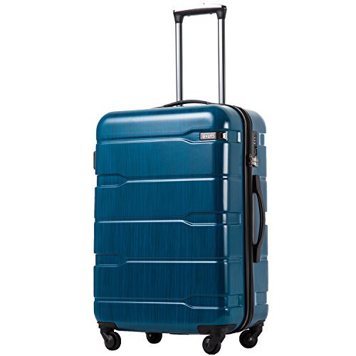 Coolife Luggage Expandable PC+ABS - TSA lock - Caribbean Blue - Coolife Luggage Expandable PC+ABS - TSA lock - Caribbean Blue - Travelking
