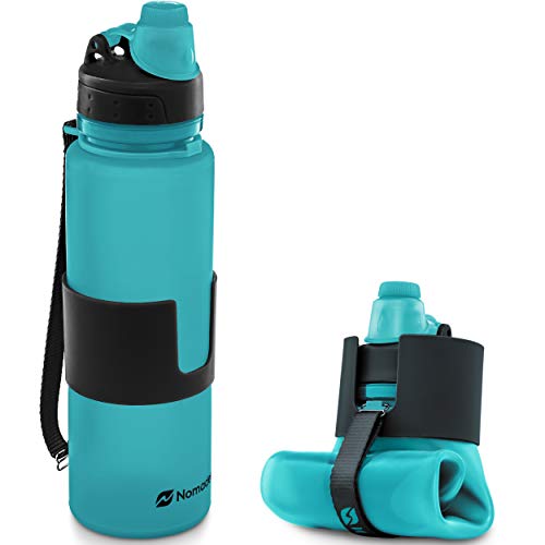 Nomader BPA Free Collapsible Sports Water Bottle - Blue - Nomader BPA Free Collapsible Sports Water Bottle - Blue - Travelking