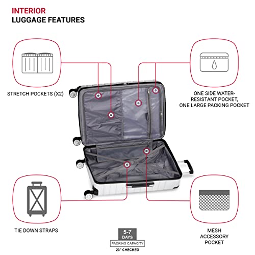 SwissGear 7782 24-Inch Expandable Hardside Spinner Luggage - Durable, Multi-Directional Wheels, Silver - SwissGear 7782 24-Inch Expandable Hardside Spinner Luggage - Durable, Multi-Directional Wheels, Silver - Travelking