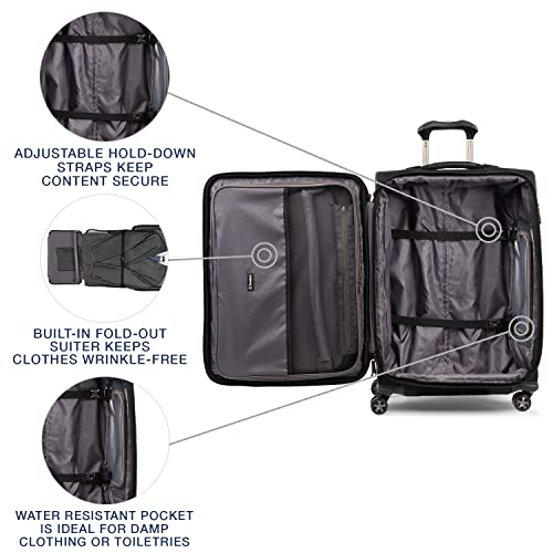 Travelpro Crew Versapack Softside Expandable Spinner Wheel Luggage, Jet Black - Travelpro Crew Versapack Softside Expandable Spinner Wheel Luggage, Jet Black - Travelking