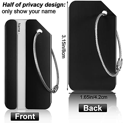 12 Pieces Luggage Tags Business Card Holder - Black - 12 Pieces Luggage Tags Business Card Holder - Black - Travelking