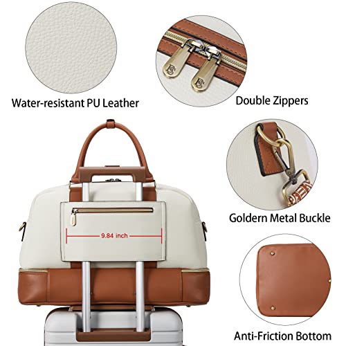 BOSTANTEN Weekender Leather Duffel Bag Carry On Large Tote - BOSTANTEN Weekender Leather Duffel Bag Carry On Large Tote - Travelking