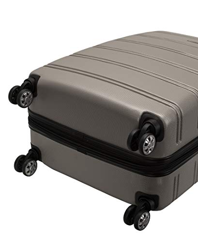Rockland Melbourne Hardside Expandable Spinner Wheel Luggage, Silver, 3-Piece Set - Rockland Melbourne Hardside Expandable Spinner Wheel Luggage, Silver, 3-Piece Set - Travelking