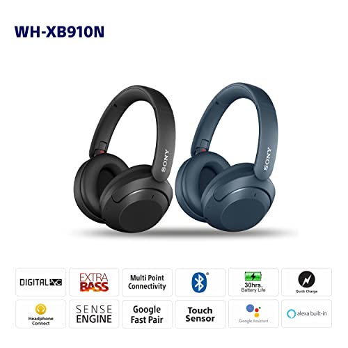 Sony WH-XB910N EXTRA BASS Bluetooth Wireless Noise-Canceling Headphones -  Black