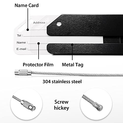 12 Pieces Luggage Tags Business Card Holder - Black - 12 Pieces Luggage Tags Business Card Holder - Black - Travelking
