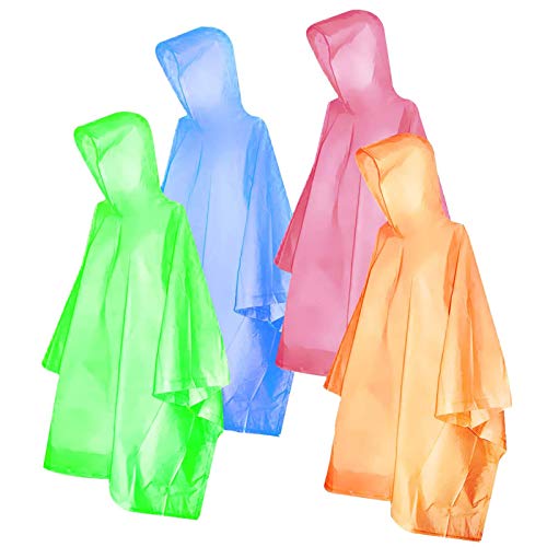 Disposable Camping, Travel Ponchos for Kids, Multi-colored - 4 Pack - Disposable Camping, Travel Ponchos for Kids, Multi-colored - 4 Pack - Travelking