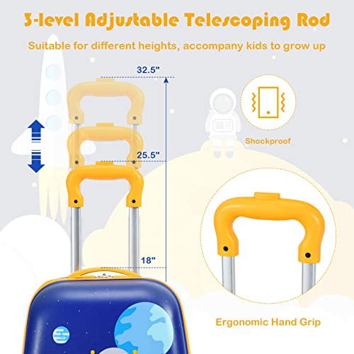Goplus 2PC Kids, Carry On Lightweight Spinner Suitcases, Astronaut - Goplus 2PC Kids, Carry On Lightweight Spinner Suitcases, Astronaut - Travelking