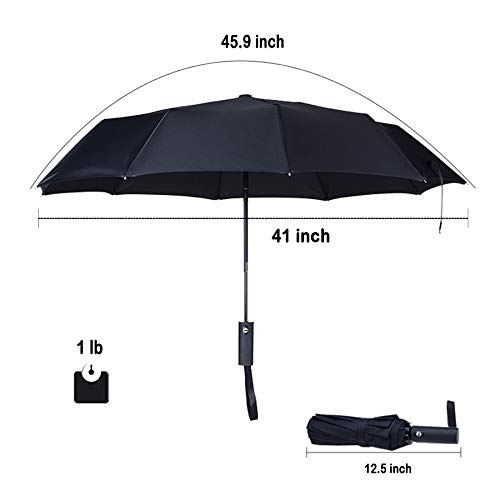 2 Travel Umbrellas - Windproof Auto Open & Close - Black & Blue - 2 Travel Umbrellas - Windproof Auto Open & Close - Black & Blue - Travelking