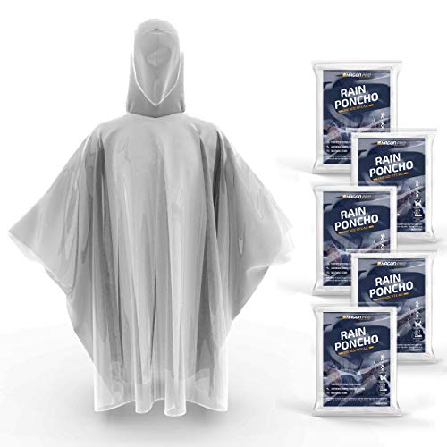 Hagon PRO Disposable Rain Ponchos for Adults (5 Pack) - Hagon PRO Disposable Rain Ponchos for Adults (5 Pack) - Travelking