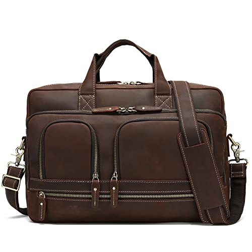 Hespary Vintage Genuine Leather Briefcase Messenger Laptop Bag - Hespary Vintage Genuine Leather Briefcase Messenger Laptop Bag - Travelking