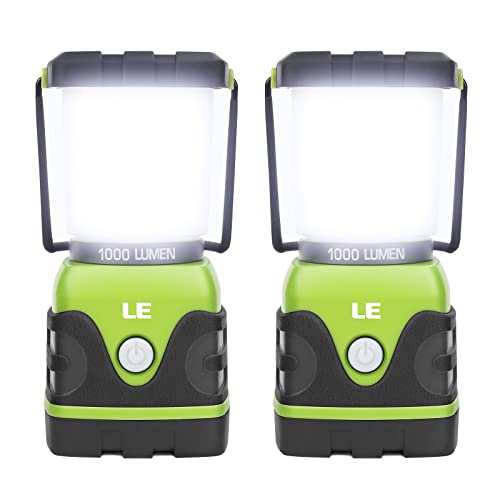 LE 1000LM Battery Powered LED Camping Lantern, Waterproof Tent Light with 4  Light Modes, Camping Essentials, Portable Lantern Flashlight for Camping