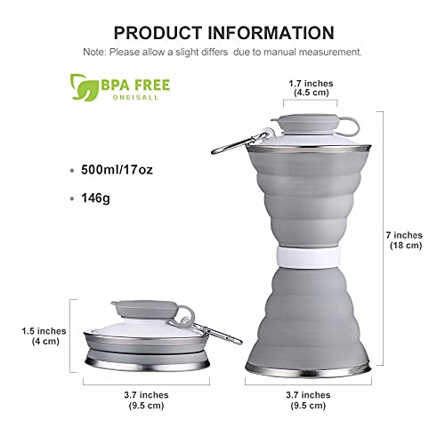 Collapsible Water Bottle, Camping Cup With Carabiner - Collapsible Water Bottle, Camping Cup With Carabiner - Travelking