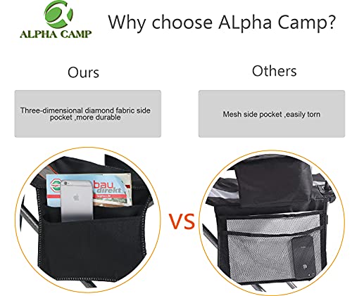 ALPHA CAMP Oversized Camping Folding Chair - Heavy Duty - ALPHA CAMP Oversized Camping Folding Chair - Heavy Duty - Travelking