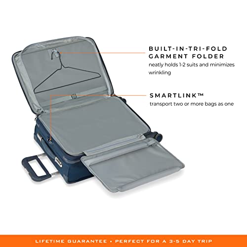 Briggs & Riley Baseline 22 inch Softside Carry On Luggage-Navy - Briggs & Riley Baseline 22 inch Softside Carry On Luggage-Navy - Travelking