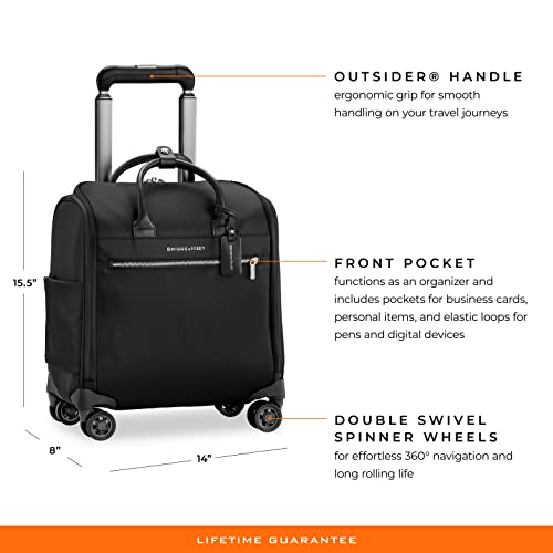 Briggs & Riley Rhapsody Softside Underseat Carry On Cabin Spinner, Black - Briggs & Riley Rhapsody Softside Underseat Carry On Cabin Spinner, Black - Travelking