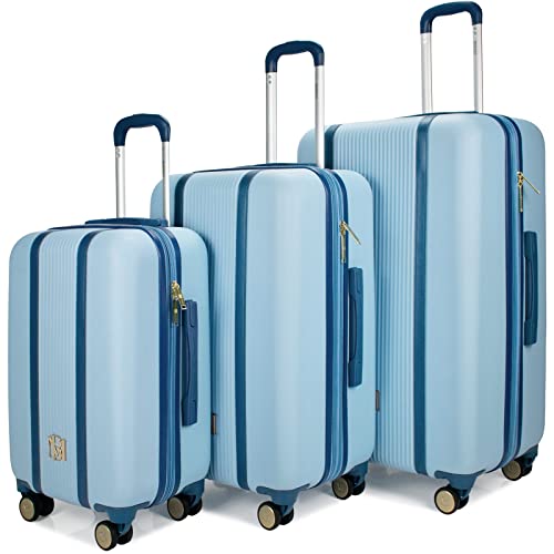 Badgley Mischka Mia 3 Piece Expandable Retro Luggage Set - Badgley Mischka Mia 3 Piece Expandable Retro Luggage Set - Travelking