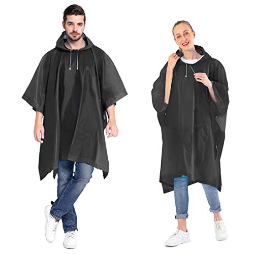 Rain Ponchos for women and men (2 Pack) - Black - Rain Ponchos for women and men (2 Pack) - Black - Travelking