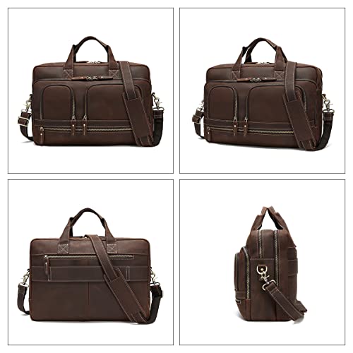 Hespary Vintage Genuine Leather Briefcase Messenger Laptop Bag - Hespary Vintage Genuine Leather Briefcase Messenger Laptop Bag - Travelking